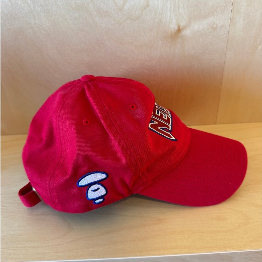 AAPE x Mitchell & Ness New Jersey Nets Red Strapback Hat Adjustable NBA Collab